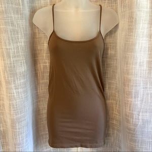 Brown O/S seamless stretch tank